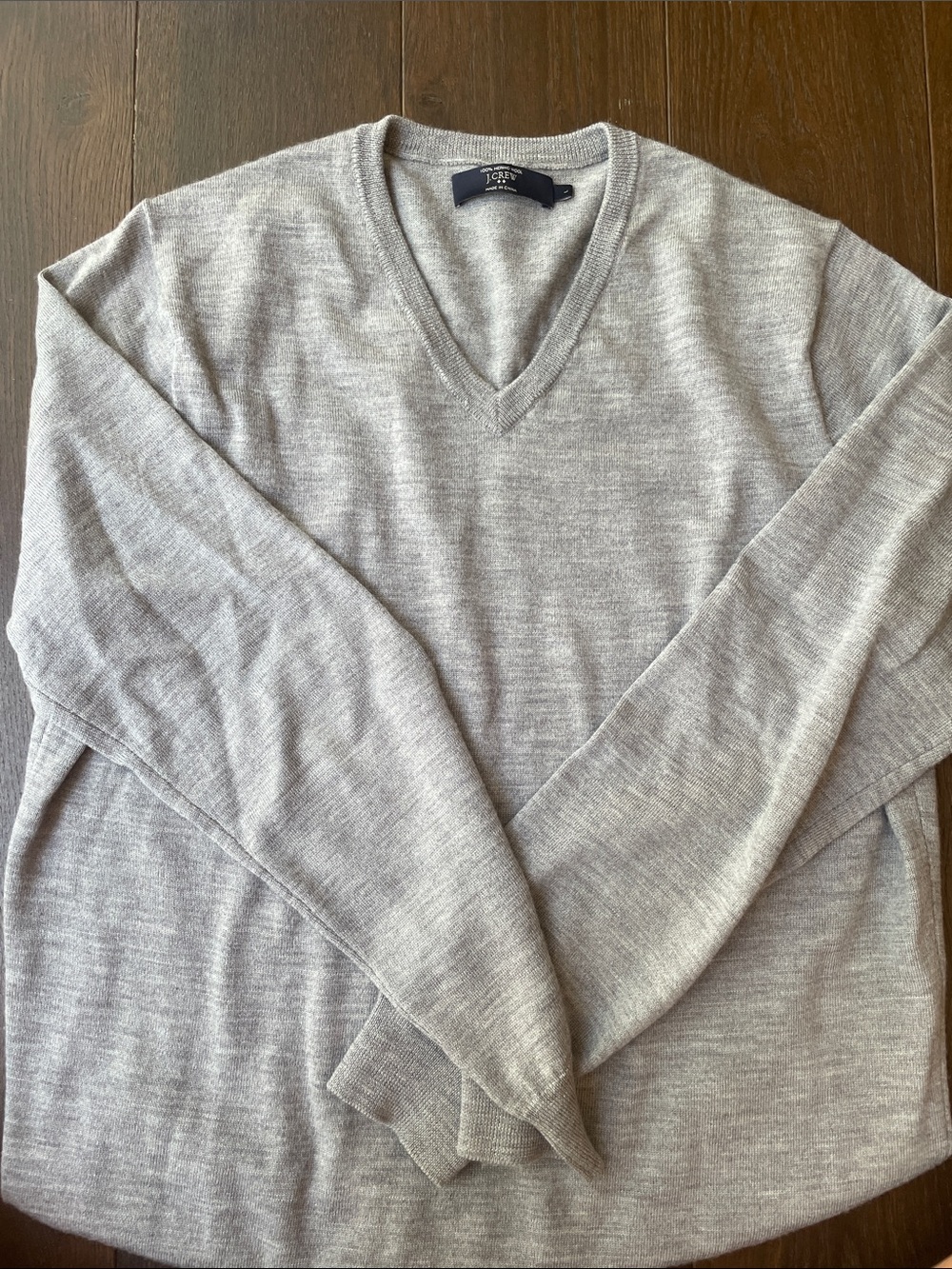 J. Crew Light Gray V-Neck Men's Sweater